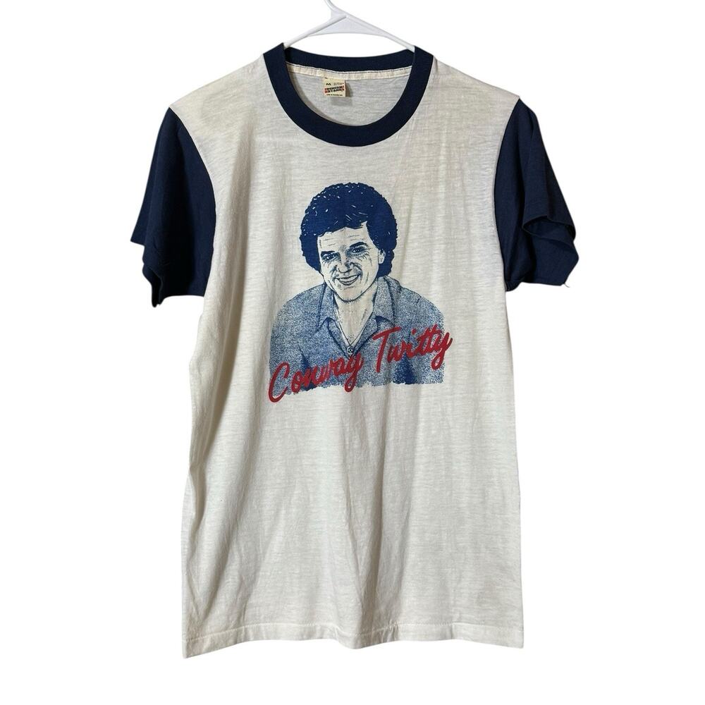 Conway Twitty T Shirt Screen Stars USA Made Single Stitch sz Medium Country VTG